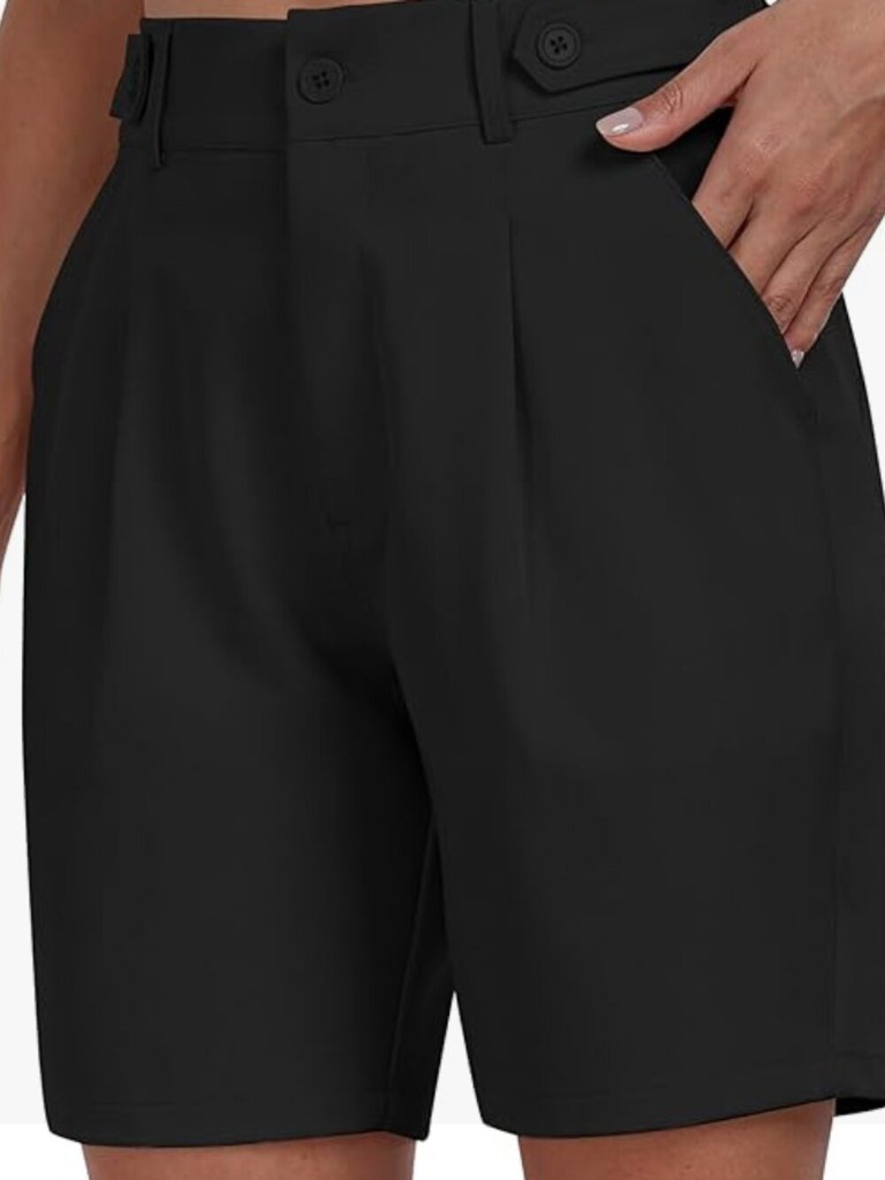 Classic Black Women's pleated front Shorts size Large or US 10